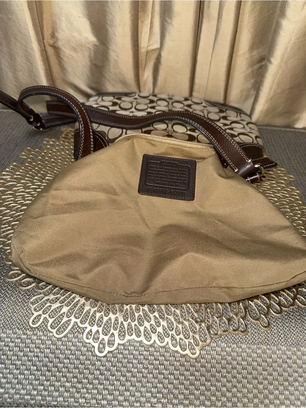 Coach Penelope Signature Jacquard Hippie Crossbody F13979
